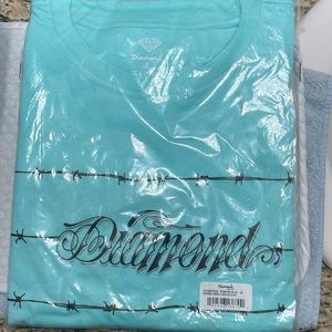 Diamond Supply Teal Barbed wire Long Sleeve